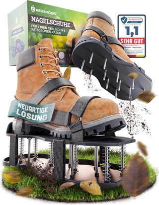 Chaussures à ongles Pro | Chaussures aératrices de pelouse + chaussures à chape | Aérateur de pelouse et aérateur pour aérer la pelouse | Chaussures de gazon de qualité supérieure pour