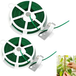 Infinity & Breathe Fil de jardin avec cutter, 2 rouleaux de fil de liaison pour plantes, 100 m, vert