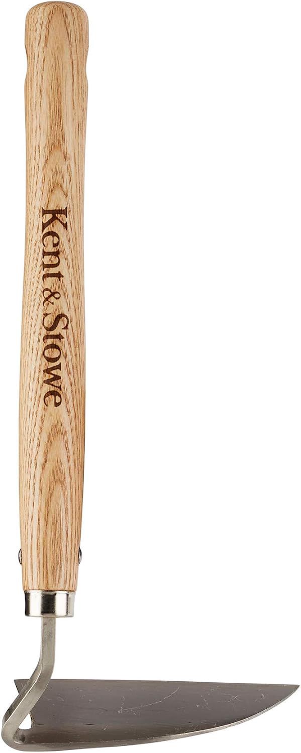 Kent & Stowe rasette de Jardin – Binette à Main en INOX pour Lutter Contre Les Mauvaises Herbes, houe avec Manche en frêne, Longueur : 32 cm