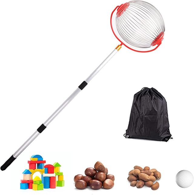 HIFROM Collecteur à roulettes pour grands fruits, poires, pommes, balles de tennis, noix, cueillette de pommes, collecte confortable - Sans se baisser, sac à fruits (32 x 19 cm)