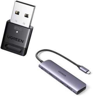 UGREEN Revodok 1071 Hub USB C et Dongle Bluetooth 6.0 Clé USB Bluetooth pour PC Plug et Play Hub USB C 7 en 1 Adaptateur Multiport Docking Station