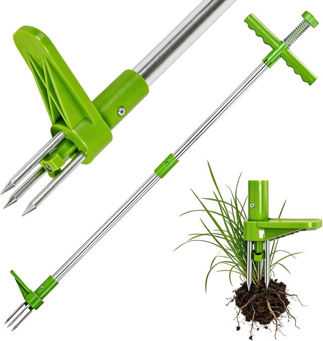 Désherbeur Manuel Longueur 100cm, Tuyau en Aluminium Renforcé, Outil pour Désherber Les Mauvaises Herbes et Arrache Pissenlit, Outillage de Jardin Efficace