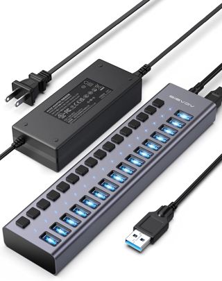 ACASIS Hub USB Alimenté 10 Ports 3.2 10Gbps avec Interrupteurs Individuels