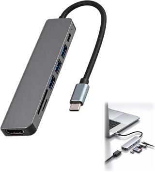 USB C Hub,Hub USB C 7 en 1, Adaptateur USB C avec HDMI 4K, 87W PD, USB 3.0, USB C 5Gbps, Lecteur SD TF, Hub USB Multiport pour Ordinateur Portable, Tablette et Smartphone