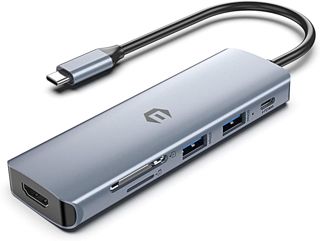 Qhou Hub USB C pour MacBook M1/M2, 6 in 1 Hub USB Type-C avec 2 * USB 3.0, HDMI, PD, SD/TF Compatible avec Ordinateur Portable/PC/Tablet/Souris/Tastiera