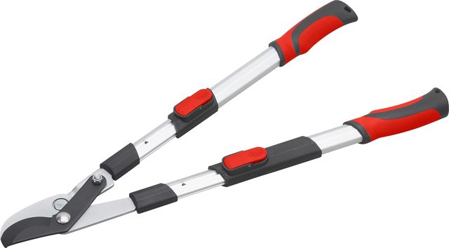 Meister 9769200 Coupe-branches avec lame de dérivation – Poignées 2K – Fonction télescopique – Revêtement antiadhésif – Convient pour bois tendre et bois frais/sécateur/sécateur/sécateur /