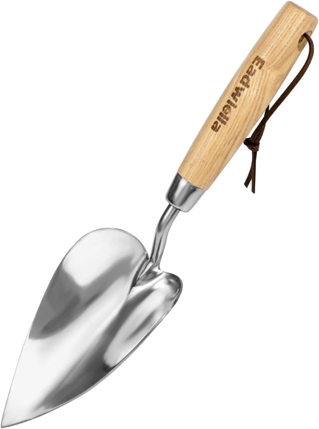 Outils de jardinage Pelle en acier inoxydable avec manche ergonomique en bois antidérapant. La truelle à fleurs est l'outil de jardinage idéal pour planter dans des pots ou dans le jardin