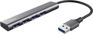 Trust Halyx Hub USB 3.2 Gen 1, 4 Ports USB-A, Vitesse 5 Gbps, Gris