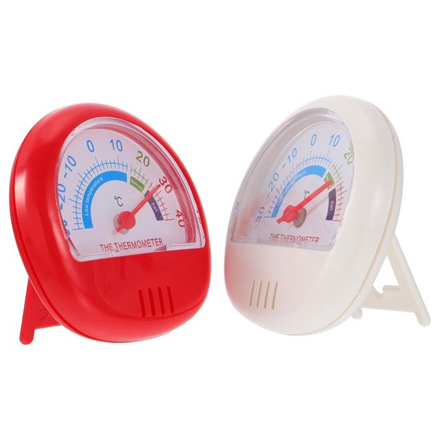 SEWACC Lot de 2 Thermomètres en Plastique pour Réfrigérateur et Congélateur Lecture Instantanée Léger et Compact Blanc et Rouge Outil de Mesure Portable Cuisine et Stockage