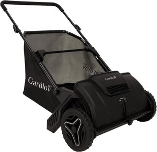 Ramasseur de feuilles à main 100 l avec réglage de la hauteur et brosse rotative, silencieuse et respectueuse de l'environnement, pour jardin, cour, allées et pelouses