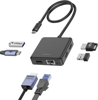 BENFEI HUB 6 en 1 USB C Ethernet 100Mbps/HDMI (4K@60Hz)/100W Power Delivery/1USB 3.2 10Gbps & 2USB 2.0, Compatible iPhone 17 16 Pro/Max MacBook iPad Pro iMac S23 Mac Mini M4 Surface XPS17