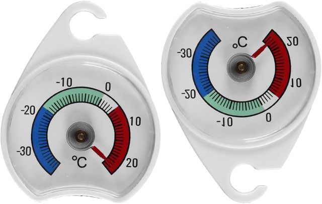 Lot de 2 thermomètres pour réfrigérateur, pour la Cuisine et Le Stockage frigorifique, à Suspendre ou à Poser, de -30 °C à 20 °C.