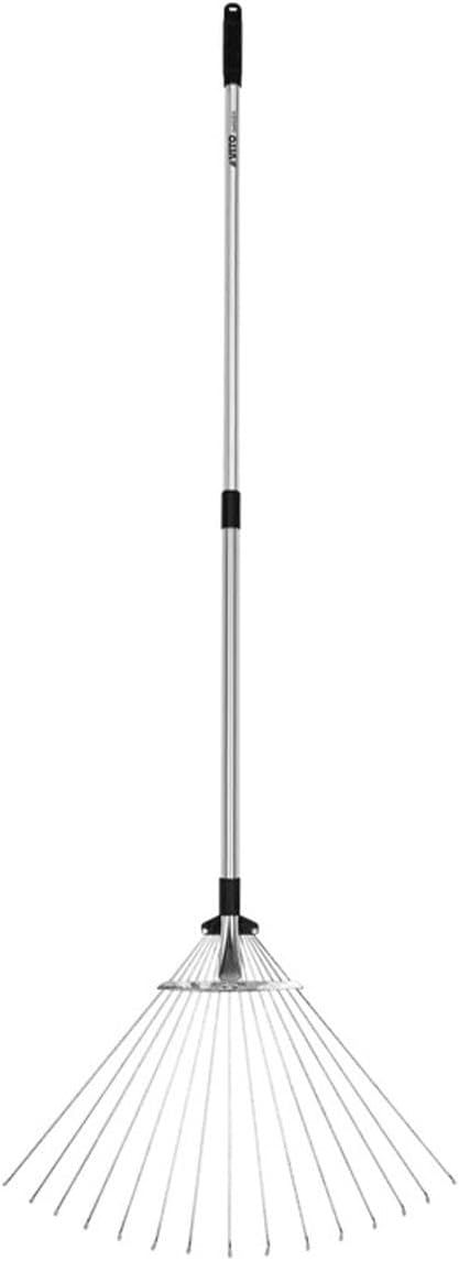 VITO - Balai à Gazon 15 Dents Manche télescopique 89.5-180 cm Aluminium Ultra léger Râteau de Jardin