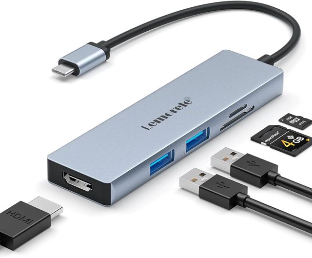 Lemorele Station d’Accueil USB-C 13-en-1, 2 HDMI 4K + VGA pour 3 écrans
