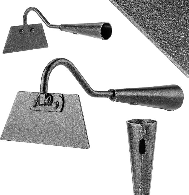 KADAX Binette de jardin sans manche - En forme de trapèze - Sarcloir en acier - Pour désherber et hacher les mauvaises herbes - Noir - 18 cm