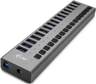 i-tec Hub USB Alimenté, Hub USB 3.0 à 16 Ports Dédiés à la Charge avec Interrupteurs Marche/Arrêt - Concentrateur USB 3.0 avec Alimentation Externe 90W
