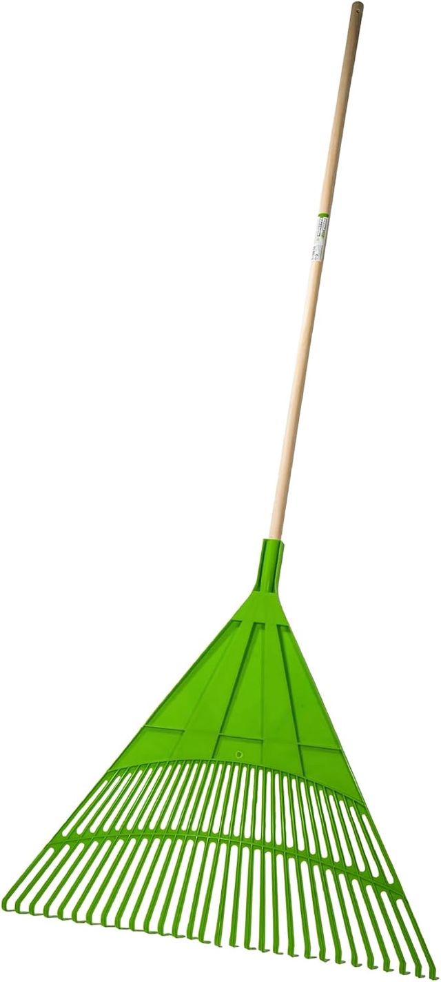 WERKA PRO Balai à Feuilles 30 Dents Manche en Bois 120 cm 76 x 70 cm