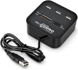 H31CS Hub USB 3 Ports avec Lecteur de Carte pour Cartes mémoire SD + Micro SD Compatible avec Ordinateur Portable PC Portable 2000 / ME/XP/Vista / 7/8/10 (32 bits/64 Bits) et Mac OS 10.X