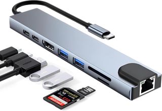 Hub USB C, 8-en-1 Multiport Type C 5Gbps Haute Vitesse Charge PD