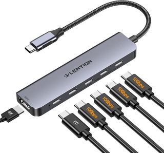 LENTION Hub USB C 10Gbps, USB C 4 Ports de Données, HDMI 4K@60Hz, PD 100W