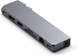 SATECHI Hub USB C 8-en-2 Pro Max, Double Connecteur USB-C, 40Gbps, Gris