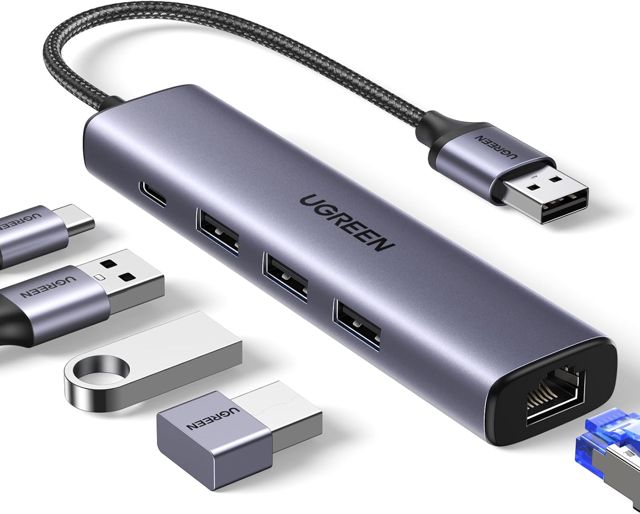 UGREEN Hub USB 3.0 Adaptateur Ethernet 1000Mbps 3 Ports RJ45 Gigabit