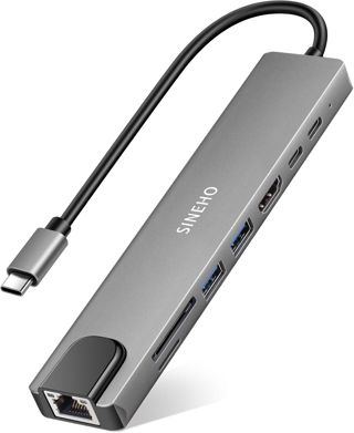 Hub USB C 8-en-1 HDMI 4K Ethernet SD/TF Lecteur