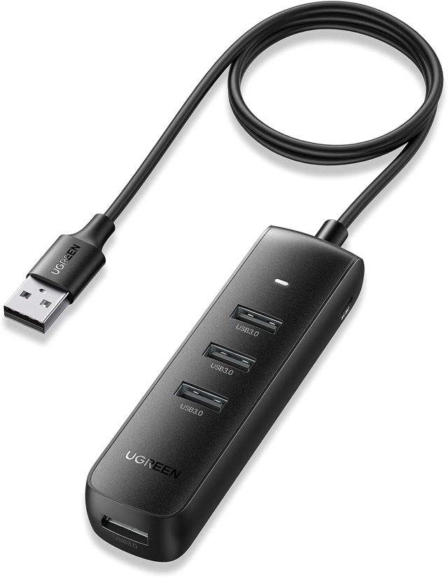 UGREEN Hub USB 3.0 Vers 4 Ports 5Gbps Transfert Rapide Adaptateur Multiple Pour PC PS5 Xbox MacBook Compatible Avec Souris Clavier Disque Dur Windows Linux MacOS, 1M Câble