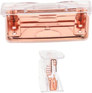 Veemoon Perforatrice Petite Portable Ergonomique avec Détache Agrafe Rose Doré pour Bureau Ensemble Fiable et