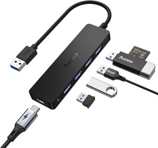 Aceele Data Hub 4 Ports USB 3.0 Ultra Fin avec câble étendu de 120cm/4ft - Hub USB 3.0 pour Macbook, Mac Pro/Mini, iMac, Surface Pro, XPS, Notebook PC, clés USB, disques durs externes, etc.