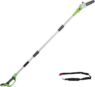 Greenworks Élagueuse sur perche sans fil 24 V 20 cm, longue portée de 2,68 m pour l'élagage des arbres, tronçonneuse électrique avec lubrification automatique, vitesse de chaîne de 6,7 m/s, outil seul