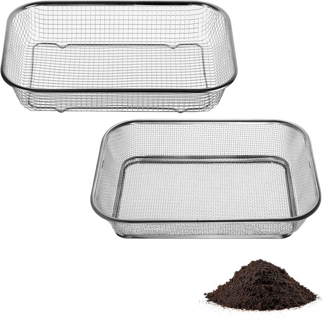 2 Pièces Tamis de Jardinage, Acier Inoxydable, Sol Ø 3.1, 5.7mm