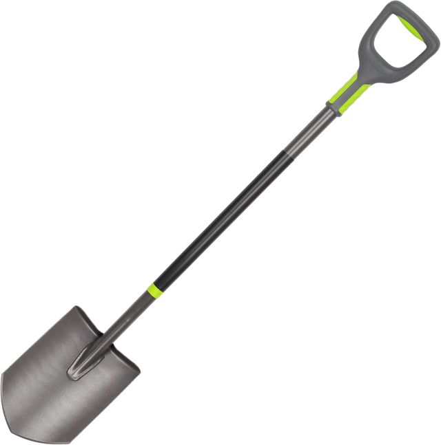 Mivos Bêche à Pointe Professionnelle en Acier au Bore Trempé - 121 cm - Bêche de Jardin Renforcée avec Lame Pointue à Finition Martelée - Pelle de Jardinage à Bord Pointu - Fabriquée en UE
