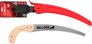 Bellota 450MC13 - Scie d'élagage Lion avec lame incurvée de 13", denture japonaise et manche en bois courbé avec étui