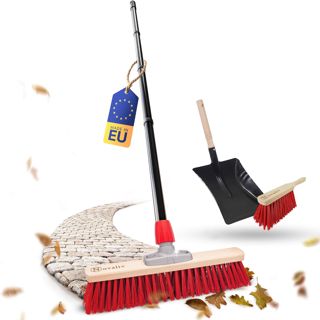 Novaliv Balai de Rue avec Manche 40 cm Poils Élastiques Poils Durs
