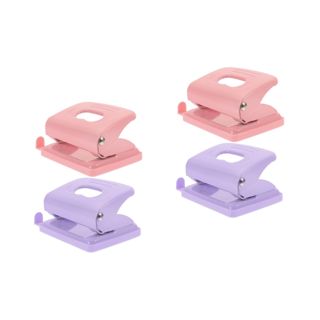 NUOBESTY 2 Ensembles Agrafeuse En or Rose Attaches Bouche-trou Mini Perforatrice Perforateur De Papier Carte Perforée Deux Coups De Poing Trous Coupe-cercle Lâche Plastique 2 Pièces * 2