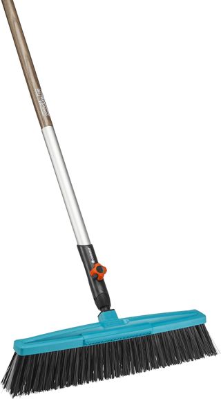 Balai de cantonnier Combisystem de Gardena - assortiment : balai robuste pour le jardin et les chemins autour de la maison, largeur de travail 45 cm, poils souples en polypropylène (3622-30)