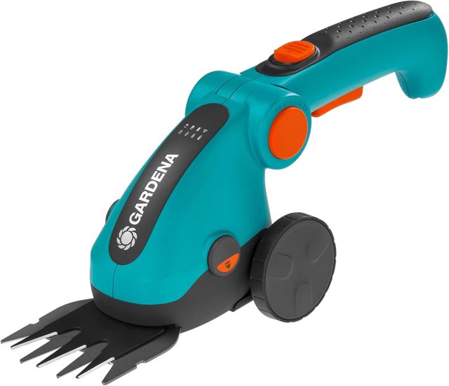 Gardena Kit cisaille à Gazon ComfortCut Li + Manche télescopique et Roues