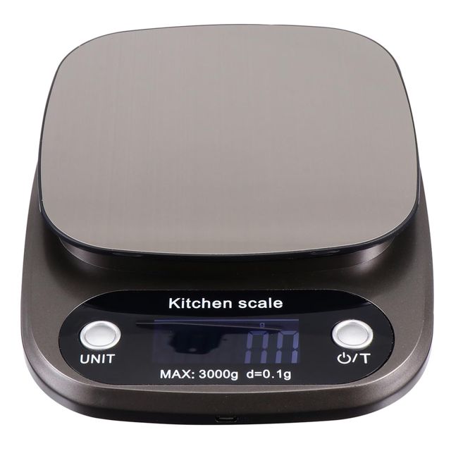 Balance Cuisine Numérique 3kg 0,1g en Acier Inoxydable Rechargeable