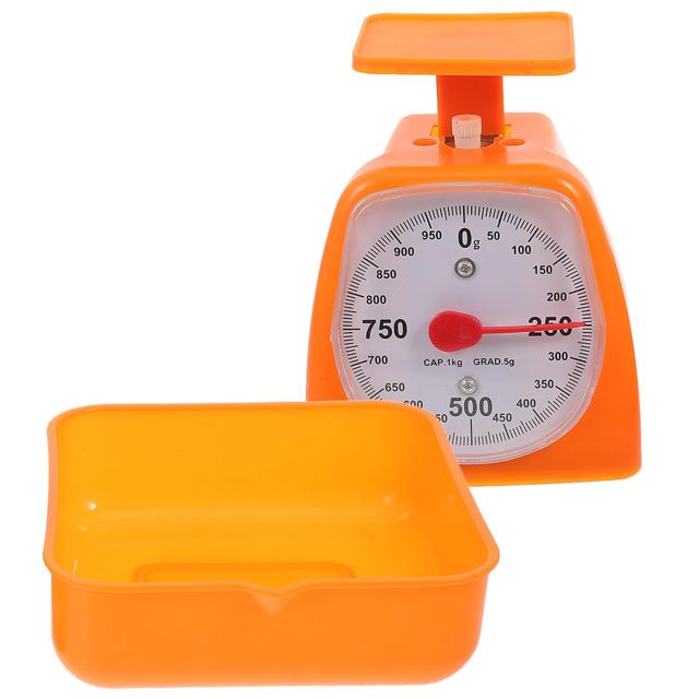 Balance mécanique en plastique orange à cadran transparent portable