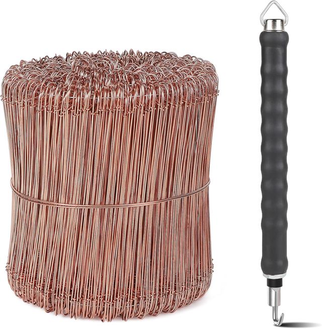 CPROSP 1000 pcs Fil de liaison en béton de PVC Noir Ø1,4x100mm & Torsadeuse
