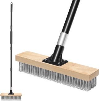 TidyBliss Balai Exterieur Terrasse, Hauteur 143 cm à Poils Souples, Brosse Angulaire Commercial pour balayer Patios Jardin Porche Terrasse Magasin Restaurant Garage Maison Hall d’entrée (Vert)