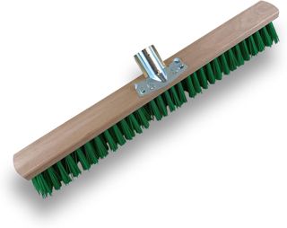 Kibros Balai de Jardinage 60 cm Fibre PVC Verte Manche Bois 1,40 m