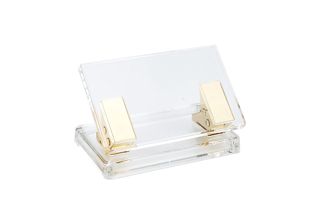 Perforatrice en acrylique transparent avec métal doré pour 30 feuilles avec bac de récupération et marquage pliable