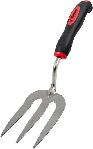 Darlac Fourche à Main de Jardin – Parfait pour Les parterres de Fleurs et Les Bordures – Fourche à Main de Jardin avec poignée en Caoutchouc