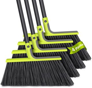 TidyBliss Lot de 2 Balai Exterieur Terrasse, Hauteur 143 cm à Poils Souples, Brosse Angulaire Commercial pour balayer Patios Jardin Porche Terrasse Magasin Restaurant Garage Maison Hall d’entrée