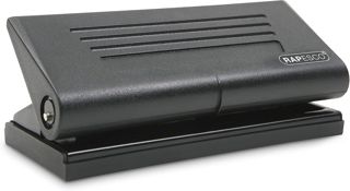 Rapesco PF66P0B1 Perforateur d’Agenda Réglable à 6 Trous, Noir