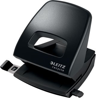 LEITZ - Mini Perforatrice, Capacité 10 Feuilles A4, 100% Recyclable, Acier & Plastique Recyclé, Compensée en CO2, Eco-responsable, Gamme NeXXt Recycle, coloris Rouge, 50100025