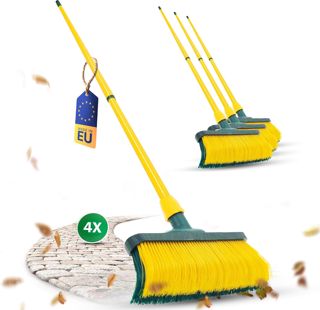 Set de balais à griffes 40 cm en bois avec manche Fouet à neige Balai à gratter Balai pour l'extérieur Jardin Balai (2, Balai 40 cm avec manche)