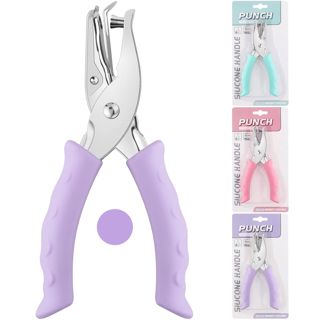 NEBURORA Perforatrice, Perforatrice Rose à Un Trou en Métal avec Poignée Souple pour Étiquettes de Bricolage, Outil de Scrapbooking de Billets de Vêtements, 3 Options de Couleurs